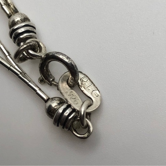 Vtg QT Sterling Liquid Silver Heishi Tube Bead Amethyst Necklace 16” - Picture 6 of 7